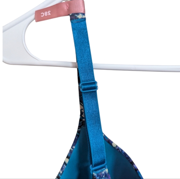 Ambrielle Women's Bra 38C blue adjustable straps multi color w-262 - Picture 7 of 8